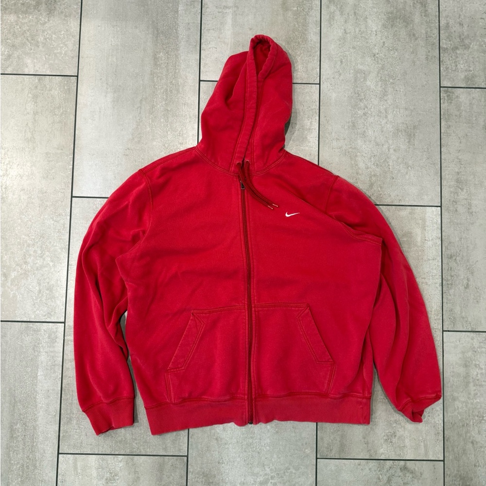 Red Nike Zip-Up Hoodie